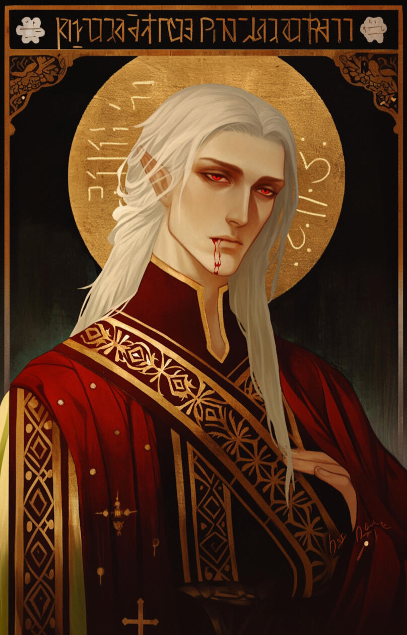 An icon depicting an imagined likeness of Xzar based on descriptions